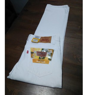 Quần jean dài màu trắng năng động thời trang cho nam 8pzie levi's 505-47