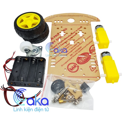 Bộ khung xe robot 3 bánh 3WD tự ráp khung mica