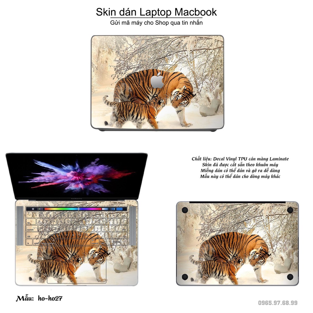 Skin dán Macbook mẫu Con hổ (đã cắt sẵn, inbox mã máy cho shop)