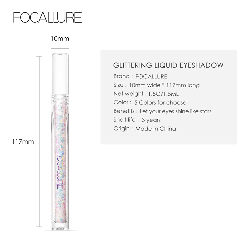 FOCALLURE Starlight Liquid Eyeshadow Diamond Flash Không thấm nước Lying Silk Silk Brightening Sequin Pearl High Gloss