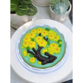 Khuôn Happy New Year Pháo Lồng Đèn Hoa Mai  18Cm - Khuôn Nhựa Rau Câu