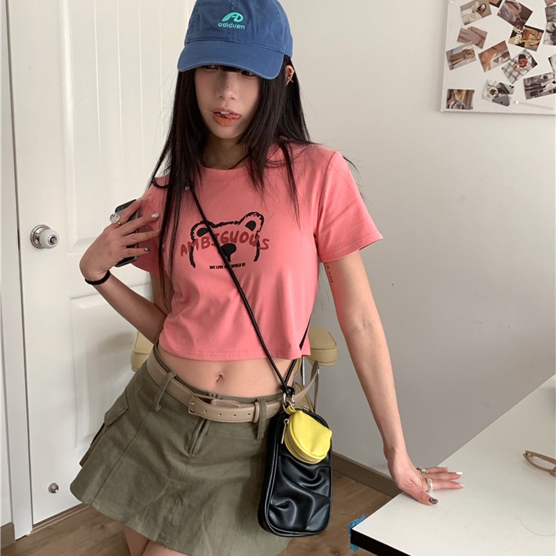 Áo Thun Tay Ngắn In Hình Dễ Thương Thời Trang Mùa Hè Cho Nữ