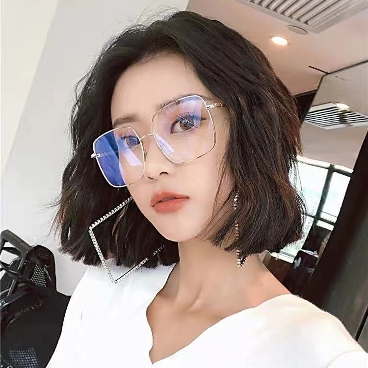 Mắt kính gọng kim loại hình tròn chống tia bức xạ thời trang retro Hàn Quốc