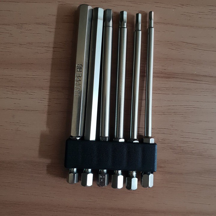 Bộ 6 đầu lục giác dài 100mm dành cho khoan, máy bắn vít