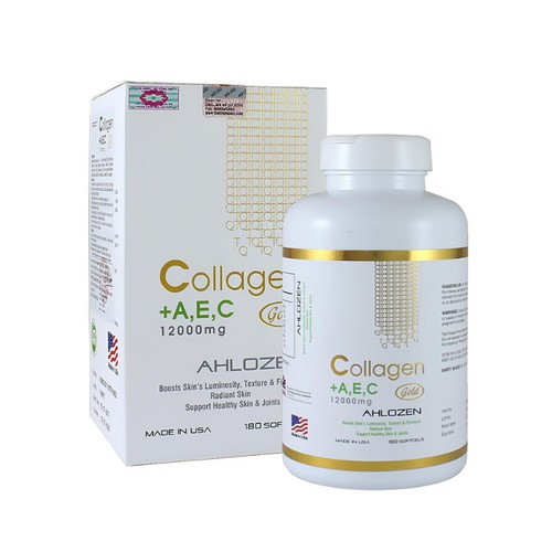 hộp đựng 180 viên Collagen AEC Gold 12000mg Ahlozen