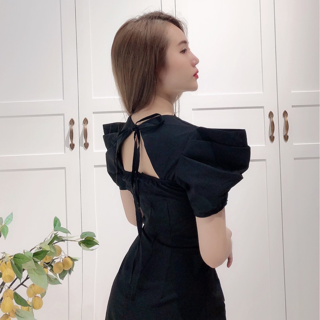 Đầm - Váy Khoét Ngực Tay Bồng Sang Trọng Chất Liệu Thô Mài Cao Cấp Co Thể Mặc Đi Tiệc Được Cho Các Nàng | BigBuy360 - bigbuy360.vn