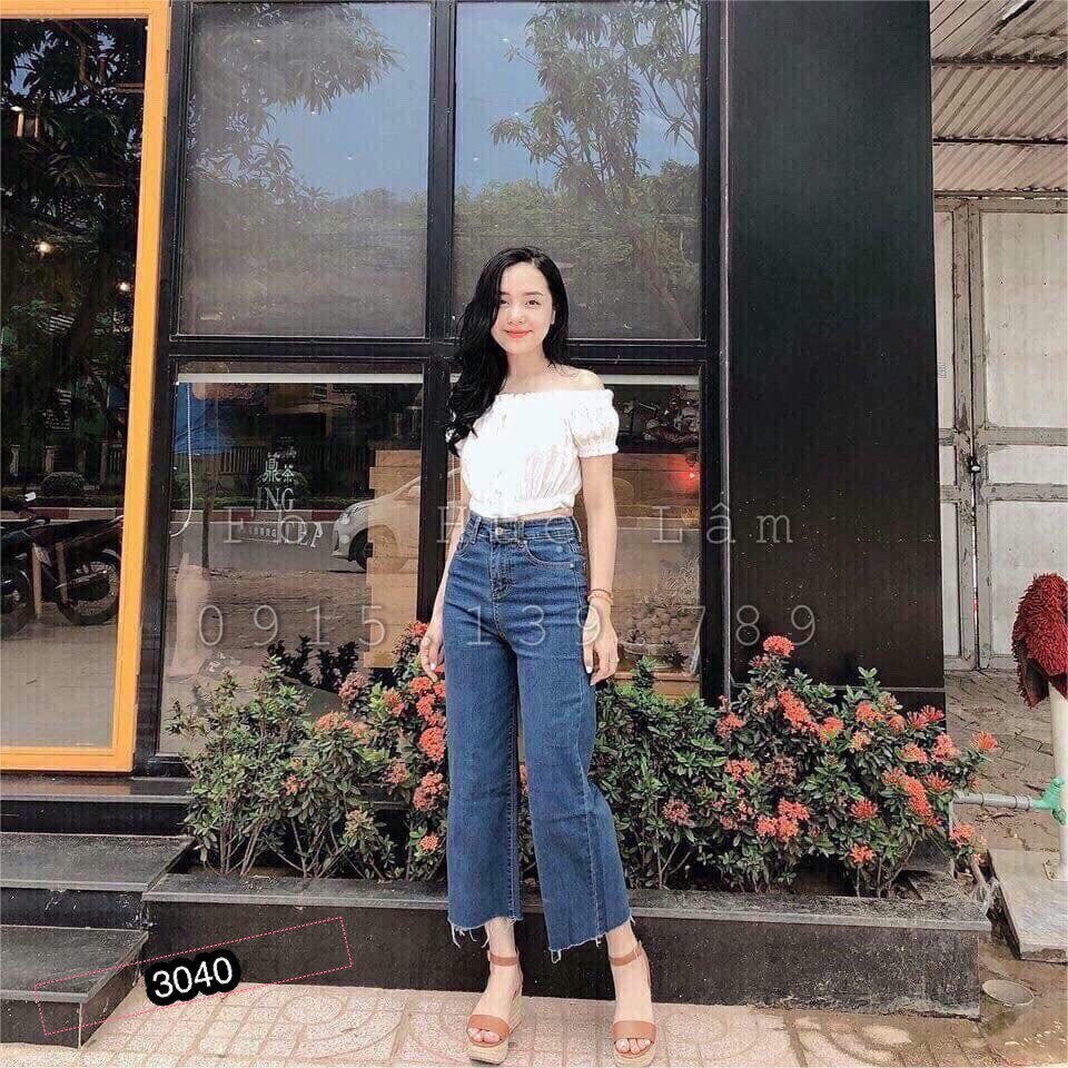 Quần Jeans Nữ Ống Rộng OHS3041