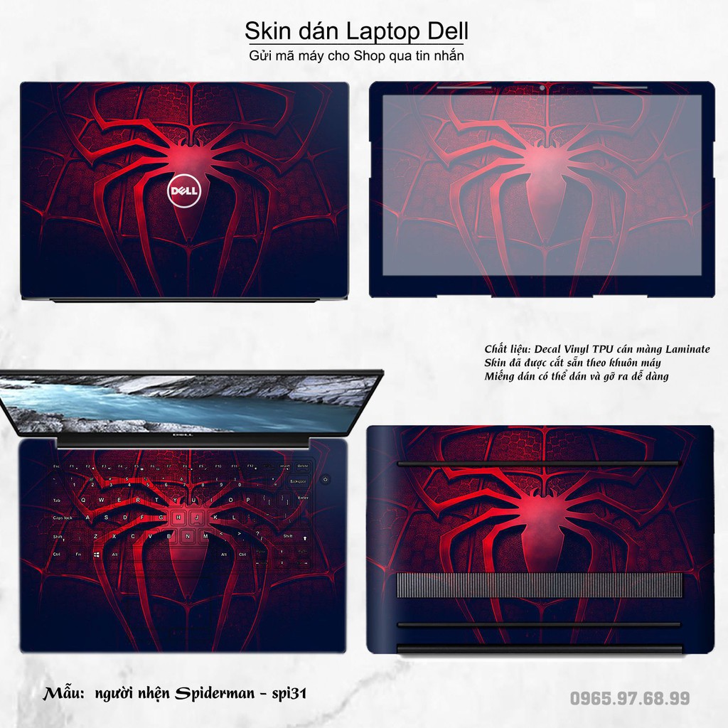 Skin dán Laptop Dell in hình người nhện Spiderman nhiều mẫu 2 (inbox mã máy cho Shop)