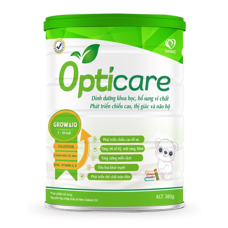 Sữa Opticare Grow 380g & 850g (1-10t)