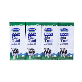 Sữa Tươi Tiệt Trùng Vinamilk 100% Không Đường (4*180ml)