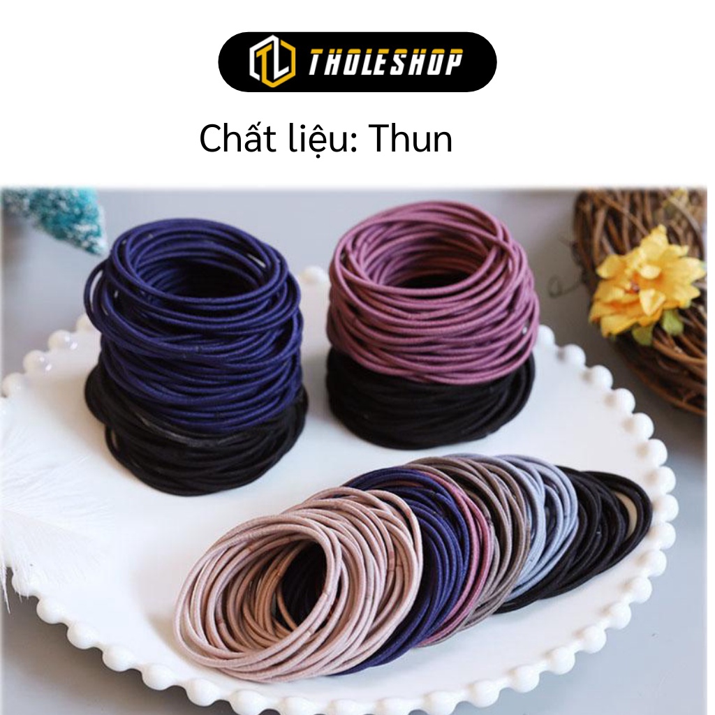 Dây Cột Tóc - Combo 100 Dây Buộc Tóc Trơn Thun Co Giãn Cho Các Bạn Gái  4636