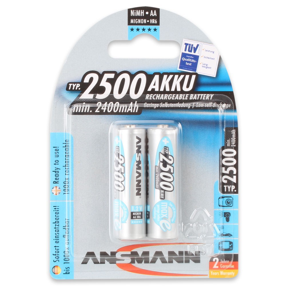 PIN SẠC AA 2500MAH ANSMAN NIMH MIGNON - 2 VIÊN