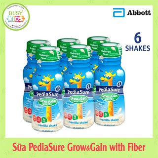 (Combo 6 chai) Sữa PEDIASURE GROW&GAIN Chất Xơ - Dạng pha sẵn 237ml