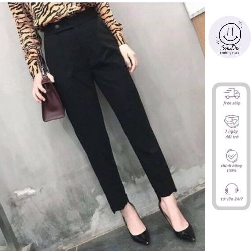[XẢ HÀNG] Quần Baggy Gấu Lệch Thời Trang Công Sở | Smide Clothing
