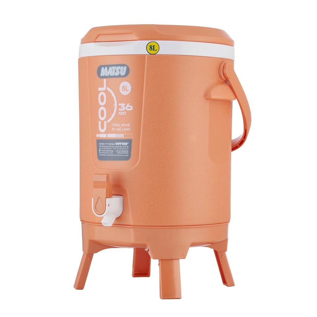 BÌNH ĐÁ ICOOL DUY TÂN 8L CÓ CHÂN ĐẾ- TẶNG KÈM 1 CA TULIP 1 L