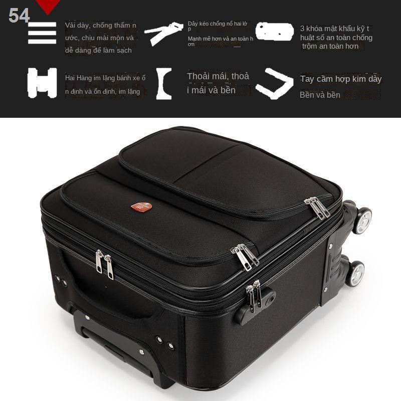 （Hộp kéo）Vali nhỏ, vải Oxford, kéo doanh nhân, da password 18 inch, nam nữ