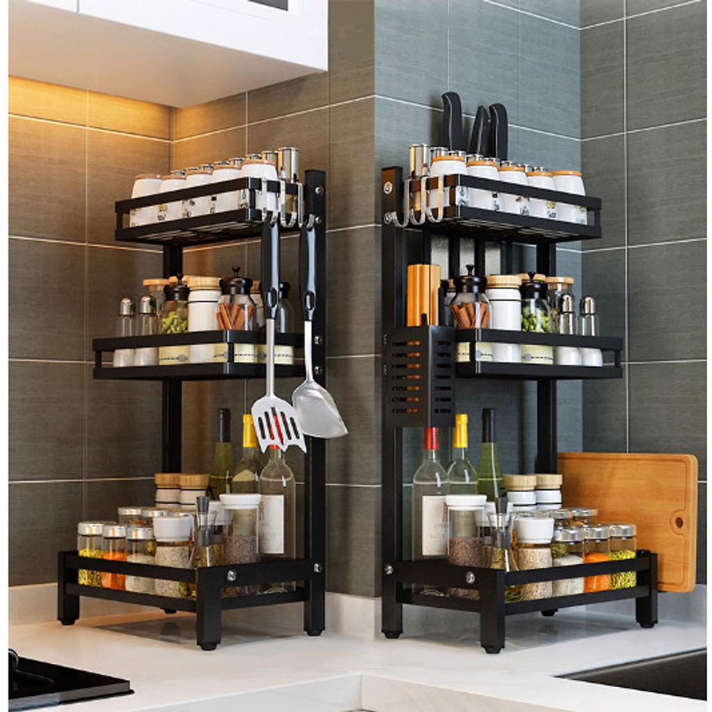 Kệ Gia Vị Nhà Bếp Lắp Ghép Đủ Phụ Kiện