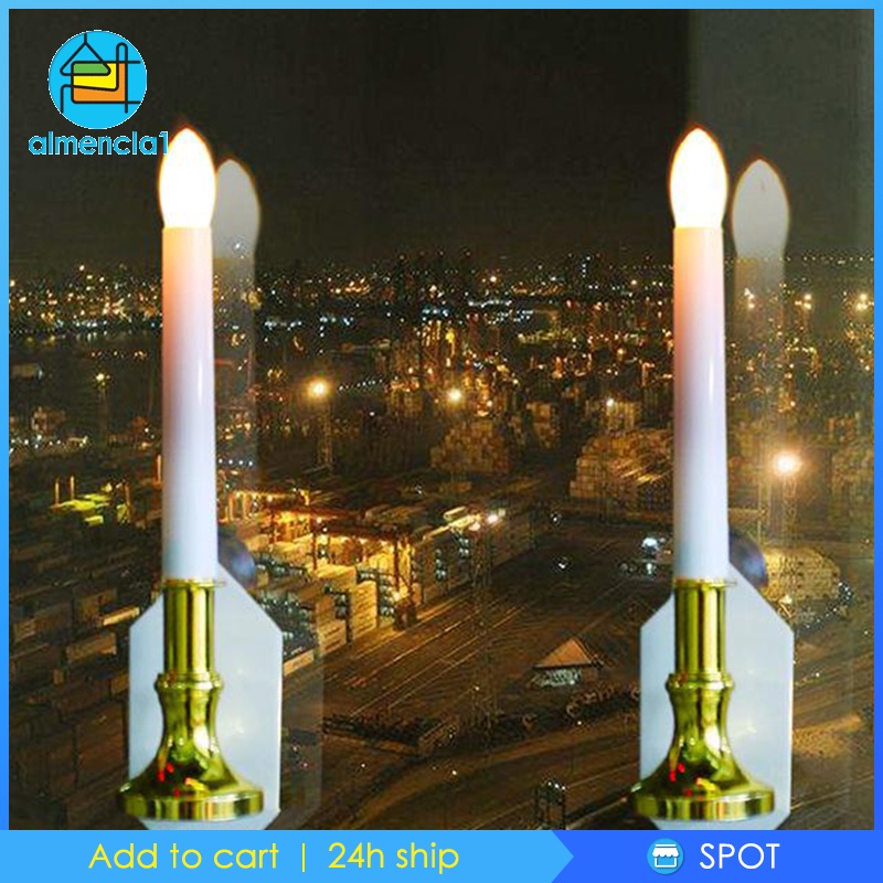 [ALMENCLA1] LED 3D Wick Electric Flameless Window Candle Light Solar Wedding Decor