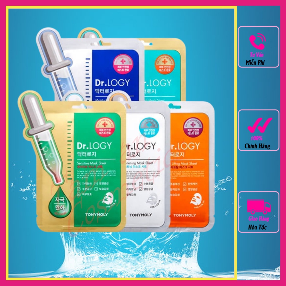 Mặt Nạ Giấy Cao cấp Tonymoly Dr.Logy Whitening/Blemish /Vita Lifting Mask Sheet (Túi 10 miếng)