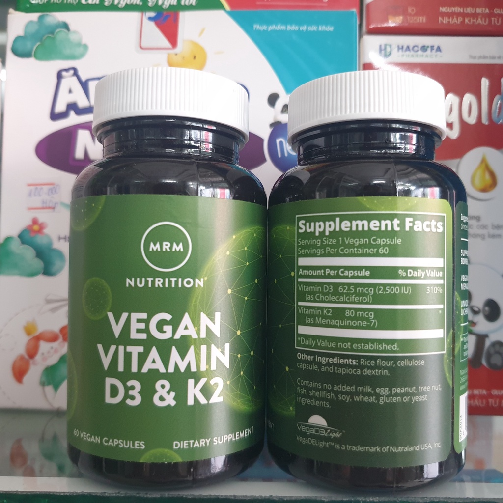 VEGAN - Vitamin D3 và K2 60 viên - Hỗ trợ xương khớp chắc khỏe