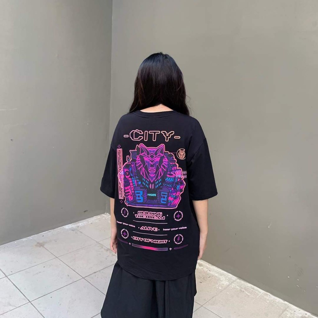 Áo thun tay lỡ nam nữ in hình CITY HADES cực hot