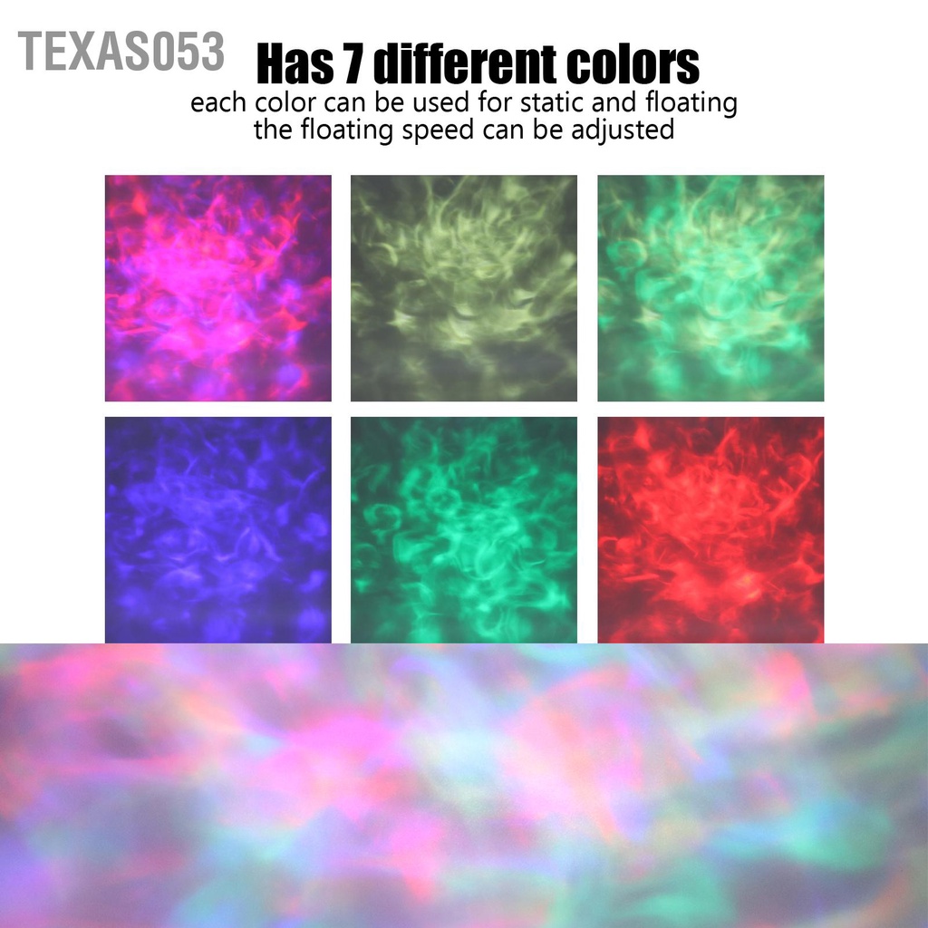 Texas053 Đèn vũ trường 7 màu Âm thanh LED kích hoạt Ánh sáng hình mờ với điều khiển từ xa cho các bữa tiệc tại nhà KTV Club 100-240V