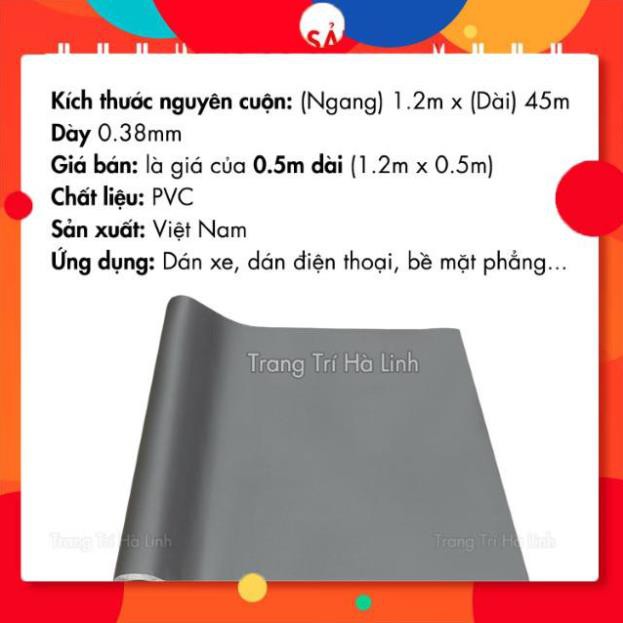 [BÁN CHẠY] Giấy Decal Màu Nhám Dán Kính - Đề Can Dán Xe Khổ 1.2M Nhiều Màu Đẹp Giá Rẻ