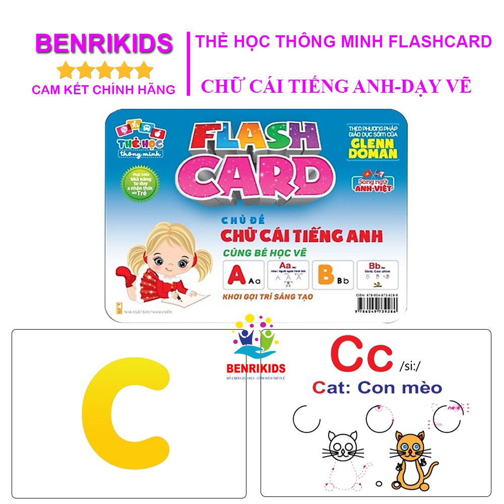 Thẻ Học Thông Minh Flashcards Dạy Vẽ Tranh Ngộ Nghĩnh Từ Chữ Cái Tiếng Anh