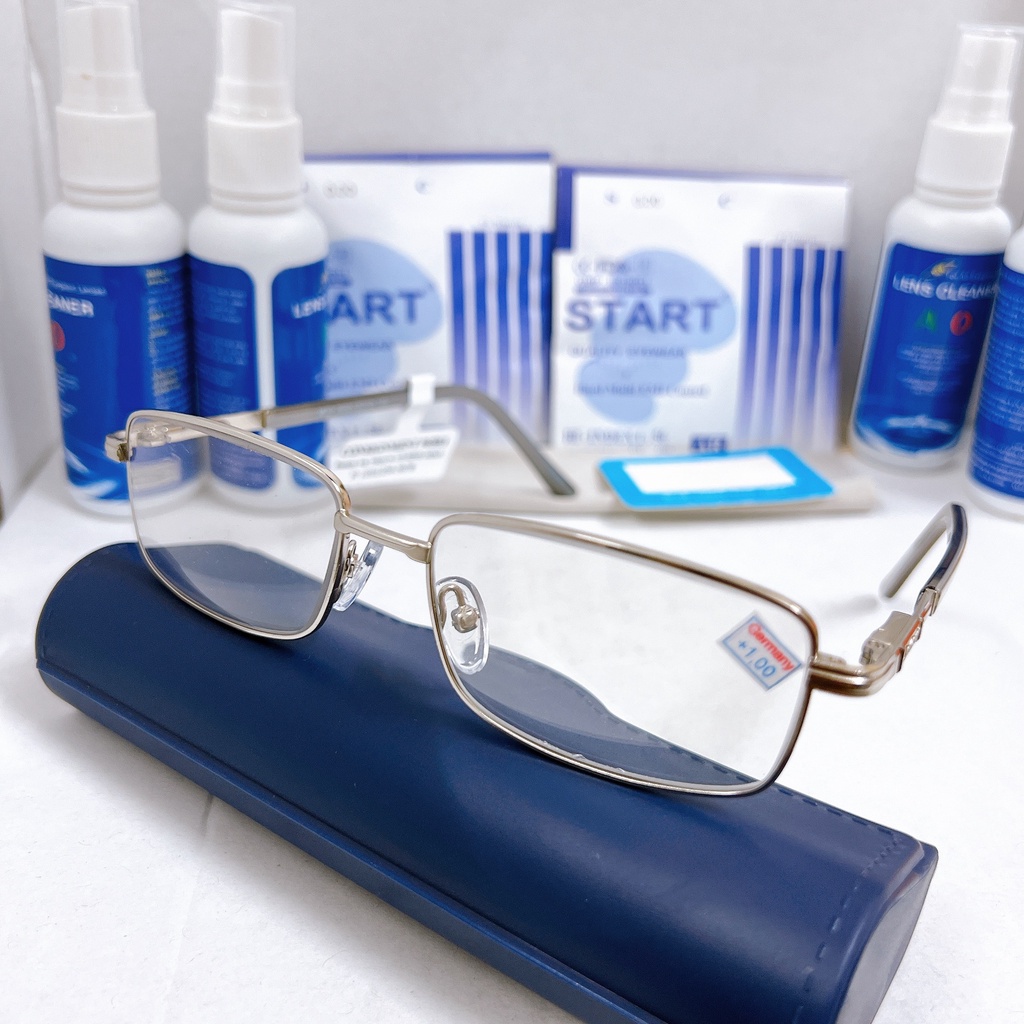 Kính lão thị viễn thị Thủy tinh đổi màu gọng Cứng Nhật bản cực xịn bảo hành 1 đổi 1 TITANIUM