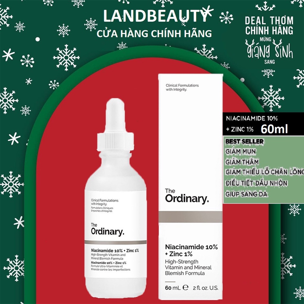 Tinh chất The Ordinary Niacinamide 10% + Zinc 1% - Giảm mụn thâm