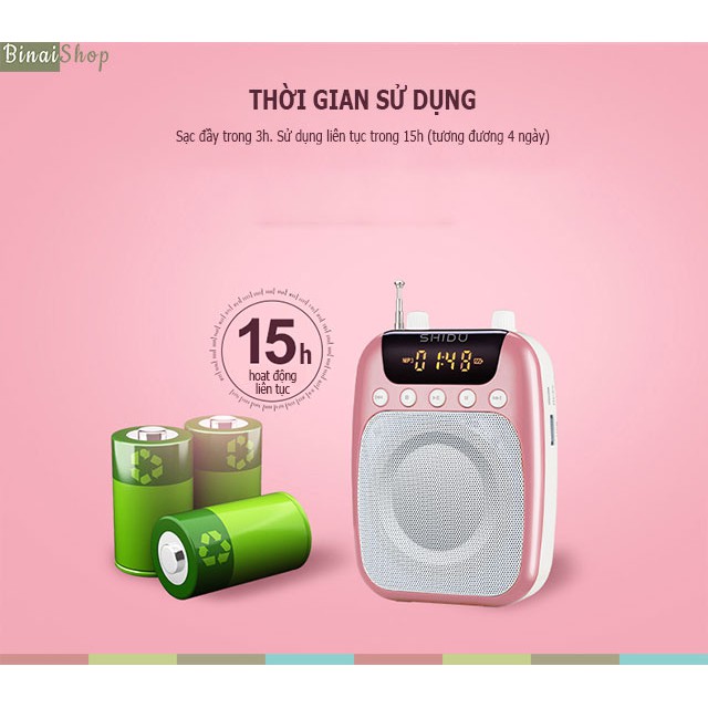 [Mã ELHACE giảm 4% đơn 300K] Máy trợ giảng không dây SHIDU SD-S358 (FM)