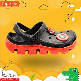 dép cross khủng long busy UNISEX full💖DÉP CROSS💖dép cross khủng long MAIDUTE1- đen đỏ