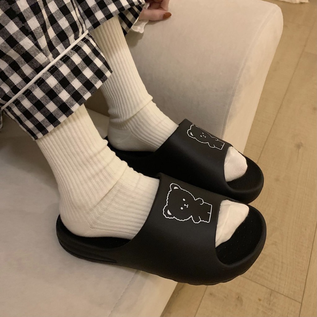 Dép bánh mì Ulzzang unisex hình gấu kute 2021 D144