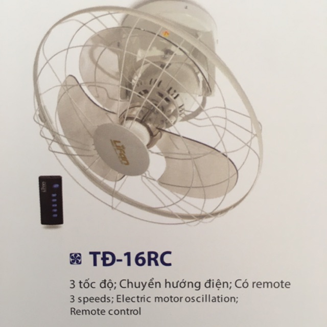 Quạt trần đảo Lifan TĐ-16RC - Xám trắng - Điều khiển từ xa