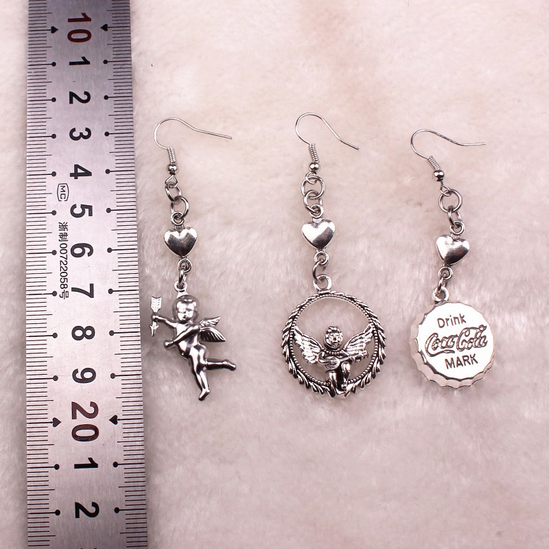 Bông Tai Bạc Hình Thỏ / Chữ / Robot Phong Cách Cổ Điển Thời Trang di145