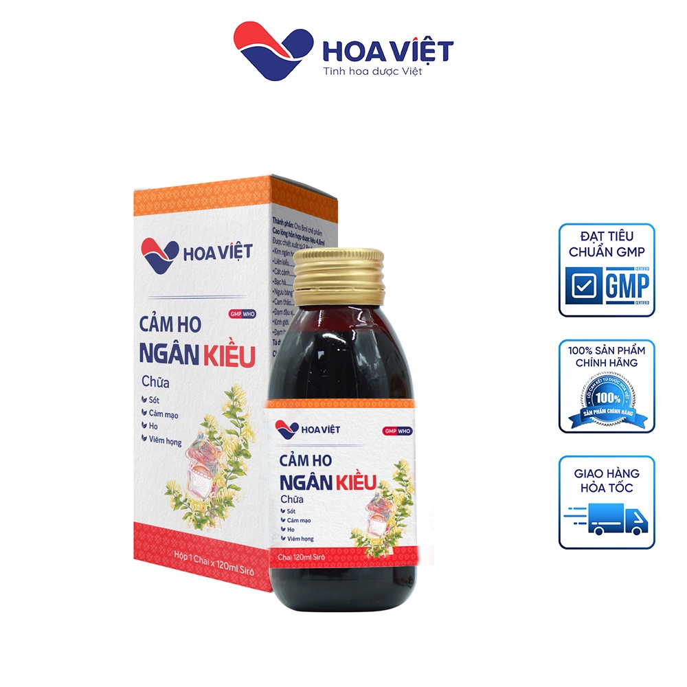 Siro cảm ho Ngân Kiều Hoa Việt tăng cường sức đề kháng, giảm ho hữu hiệu