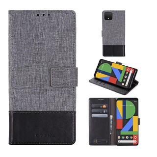 Ốp Điện Thoại Bọc Da + Vải Canvas Có Ngăn Đựng Thẻ Phong Cách Doanh Nhân Cho Google Pixel XL 2 XL2 3 3XL 3A 3AXL 4 4XL