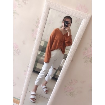 (Sẵn) quần baggy ulzzang quần nữ đẹp jean rách quần jeans ống rộng bò mềm đen trắng kiểu dáng hàn quốc | BigBuy360 - bigbuy360.vn