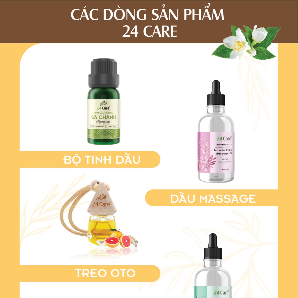 Tinh dầu Ngọc Lan Tây 24Care - tập trung tinh thần,se khít lỗ chân lông, giảm đau 100ml