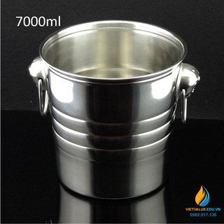 Xô inox  dung tích 7000ml có quai xách, vật tư pha chế