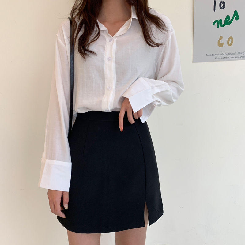 Chân Váy Chữ A Xẻ Tà Thời Trang Hàn Quốc Dành Cho Nữ