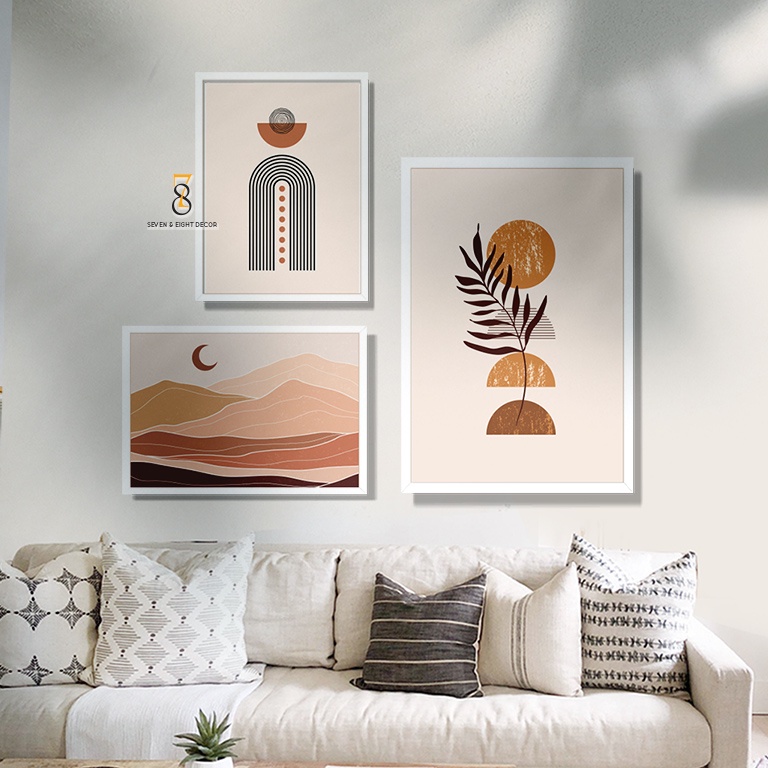 Bộ 03 Tranh Canvas | Mordern Abstract 3FRABS004 | Tranh Căng Khung Cao Cấp | Tặng Kèm Đinh Đa Năng