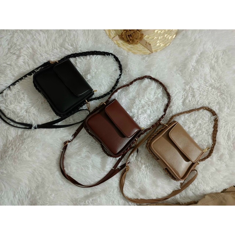 Túi Đeo Chéo Nữ Hàn Quốc Da Lì Quai Sam