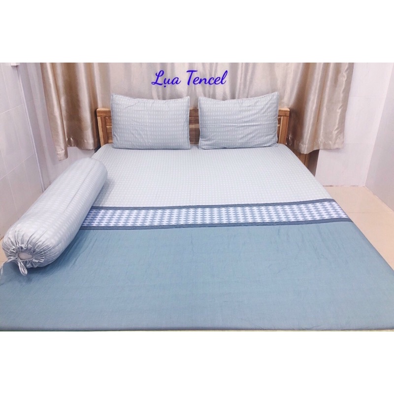 BỘ DRAP VẢI TENCEL SIÊU MỀM MÁT 1m6x2m (inbox chọn mẫu)