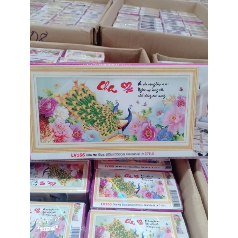 Tranh đính đá Cha Mẹ KT:105×50 cm