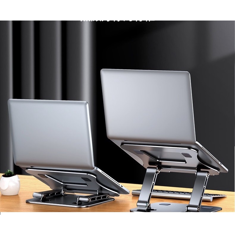 LS515 Giá đỡ macbook tản nhiệt laptop nhôm  để bàn chắc chắn cho máy tính xách tay, surface, ipad đệm silicon