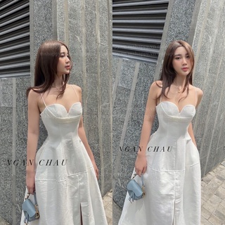 Đầm thiết kế cao cấp 2 dây cúp ngực mshappy.vn