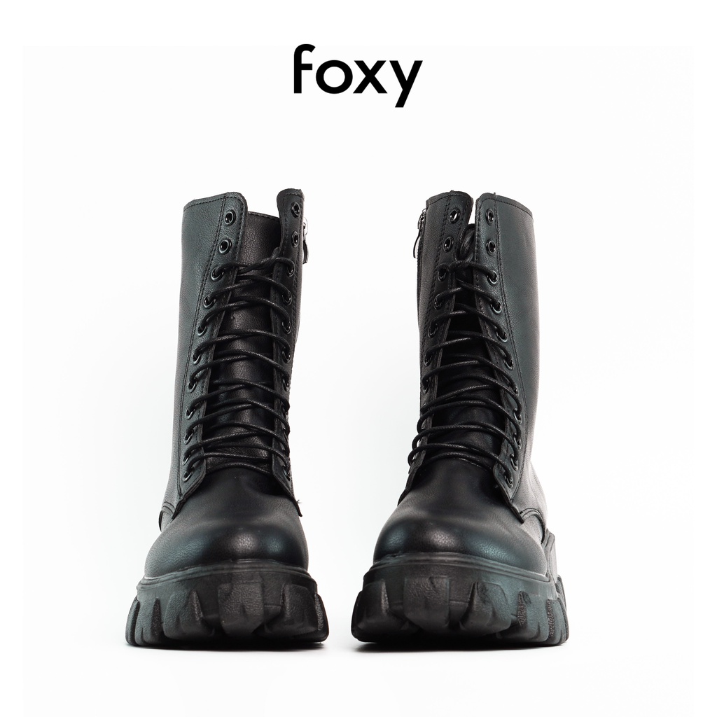 Giày Boots Nữ Cổ Cao Giày Martin FOXY Đế Tăng Chiều Cao Buộc Dây Kéo Khoá Phong Cách Gợi Cảm - FOX031 | BigBuy360 - bigbuy360.vn