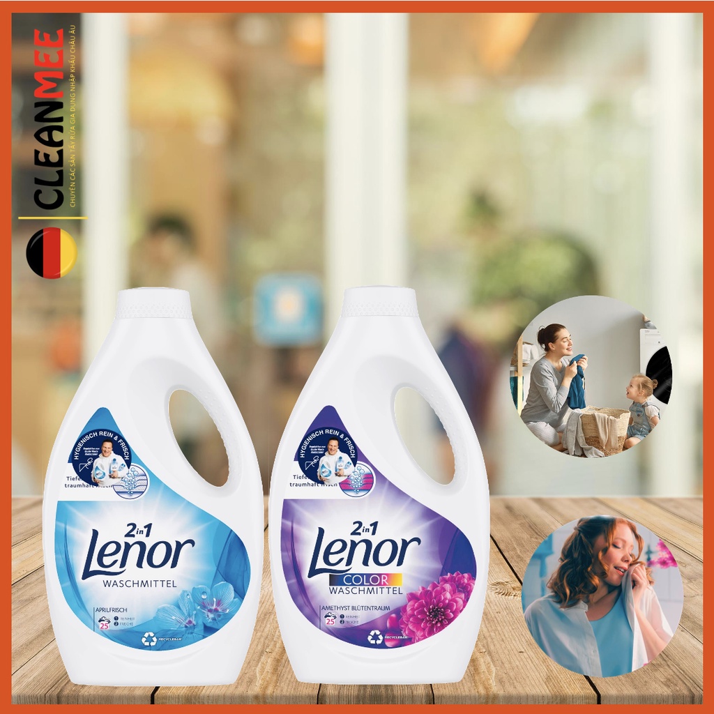 Nước Giặt Xả Lenor Đậm Đặc 2 Trong 1 Giúp Làm Sạch Vết Bẩn Giữ Màu Cho Quần Áo Chai 1,4 Lít