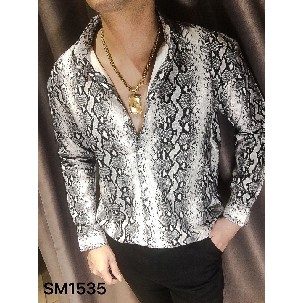 Áo sơ mi họa tiết da rắn SM1535 có size lớn dành cho người trên 80kg 90kg (Nam-Nữ),không nhăn,đường may 2 chiều | BigBuy360 - bigbuy360.vn